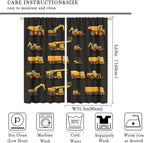 Kids Construction Window Curtains, Construction Machinery Equipment Mode of Transport Bulldozer Tractor Windows Curtain for Children Teens Room Decor 63x63in (30% Blackout)
