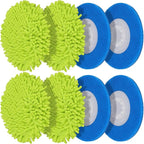 Magic Sponge Eraser Pads and Microfiber Chenilles Pads for Shark Steamer S7001 s7020 s7000amz s7000 s7001tgt s7201 s8201 S7005 s8001 Series Rotating Steam Scrubber,Scrub Sanitize at The Same