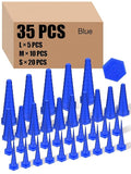 Hydraulic Oil Service Plugs Large Medium Small Sizes Multi Pack Rubber Drip Proof Hose Plugs Industrial Hydraulic Kit for Irrigation, 3 Sizes(35 Pcs,Blue)