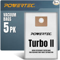 POWERTEC Fleece Filter Bag 5 Pack for Fein Turbo II Dust Extractor, Works for Turbo II & Dustex 35 L Wet/Dry Dust Extractor, Replacement Shop Vac Bags for Fein 31345062010 (75114)