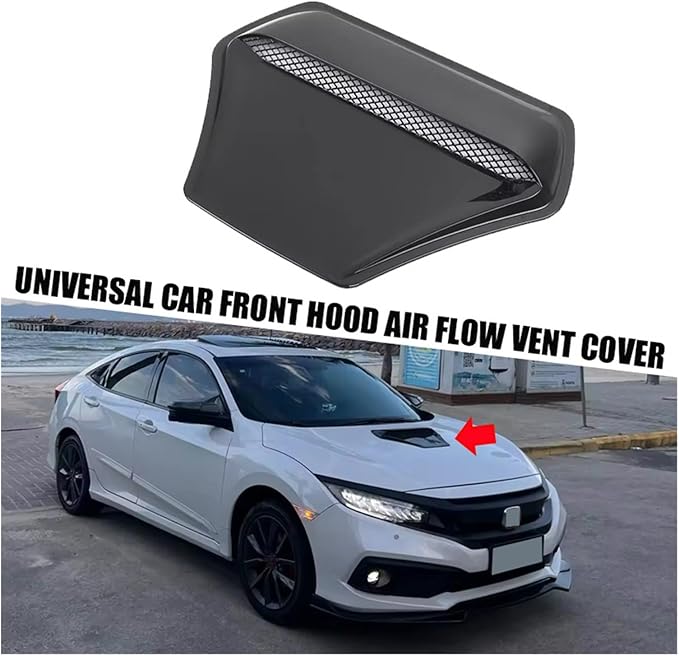 Compatible With BMW E60 E36 F10 F30 Compatible With Golf 5 6 7 Mk7 Compatible With Fiat 500 Universal Car Front Hood Air Flow Ve(Black)