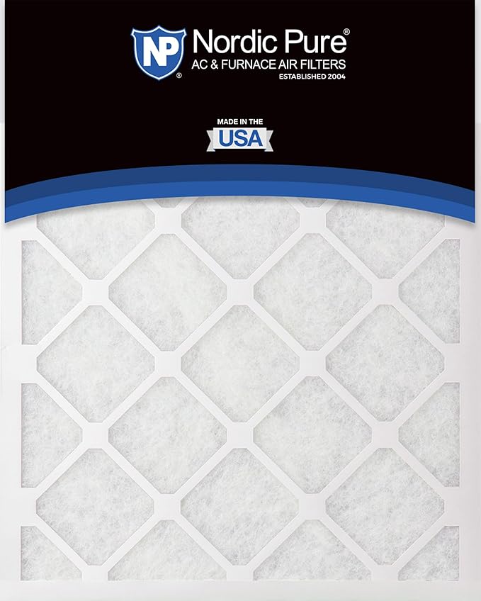 Nordic Pure 16x20x1 (Actual Size: 15 1/2 x 19 1/2 x 3/4) Poly Green MERV 6 AC Furnace Air Filters – Reduces Dust, Pollen, Pet Dander & Allergens – 12-Pack