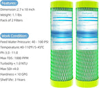 Geekpure 10 Inch Carbon Block Filter -2.5" x 10" - 5 Micron- Reduce Chlorine and Hardness-Pack of 2