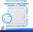 Filter King 11.88x16.88x0.5 Air Filter | 4-PACK | MERV 8 HVAC Pleated A/C Furnace Filters | MADE IN USA | Actual Size: 11.88 x 16.88 x 0.5"