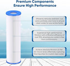 PUREPLUS 50 Micron 10"x2.5" Whole House Pleated Sediment Filter for Well Water, Replacement Cartridge for Universal 10 inch RO System, W50PE, WFPFC3002, SPC-25-1050, FM-50-975, 801-50, WB-50W, 4Pack
