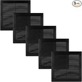 Vent Systems 8" x 8" - Pack of 5 - Black Plastic Soffit Vent Cover - Durable Flat Square Air Vent Grille with Mesh Screen - Weather Resistant Ventilation Grill - Wall & Ceiling, Indoor & Outdoor
