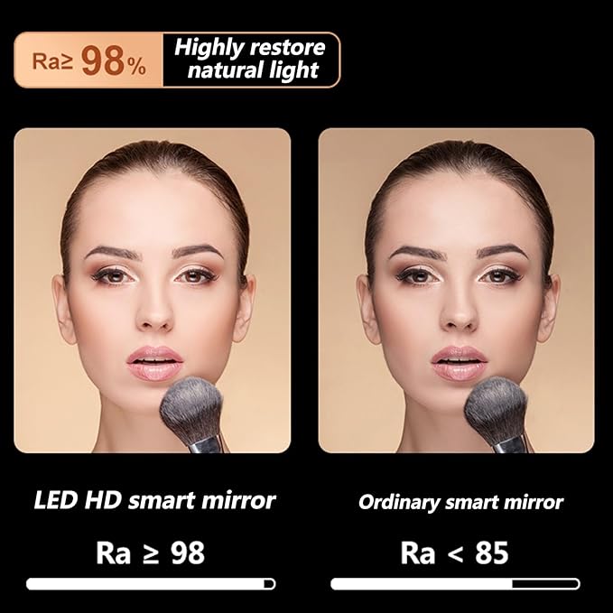 Irregular Bathroom Mirror with 3 Colour LED Light, Wall Mounted Makeup Mirror with Touch Switch and Demister Pad, Energy-Saving LED Smart Mirrors, Dimmable(A,19.7 * 31.5in/50 * 80cm)