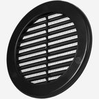 Vent Systems 4" Inch (Opening Dimensions) - Pack of 5 - Black Soffit Vent Cover - Plastic Round Air Vent Grille - Built-in Mesh Screen - HVAC Register Louver for Bathroom, Home, Kitchen