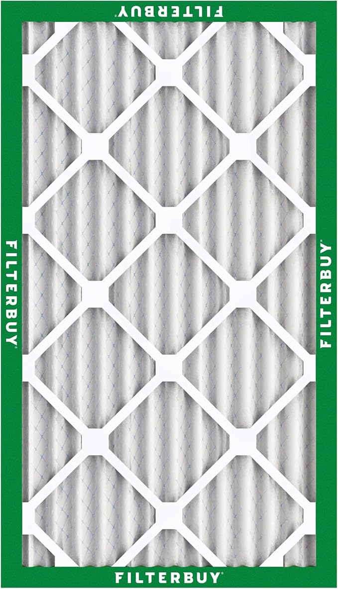 Filterbuy 16x25x2 Air Filter MERV 8 Essential Dust & Allergy Defense (12-Pack), Electrostatic Pleated HVAC AC Furnace Filters Replacement, Made in USA (Actual Size: 15.50 x 24.50 x 1.75)