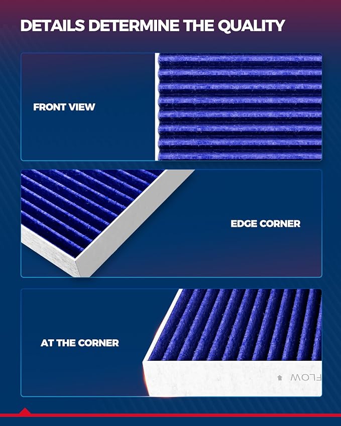 KAX Premium Cabin Air Filter with Dual Active Carbon, CF11924 Replacement for Fiat 500 2012-2019, Replace 68096453AA, Strong Adsorption Passenger Compartment Air Filter