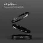 Urth 82mm Magnetic UV, Circular Polarizing (CPL), ND8, ND1000 Lens Filter Kit (Plus+)