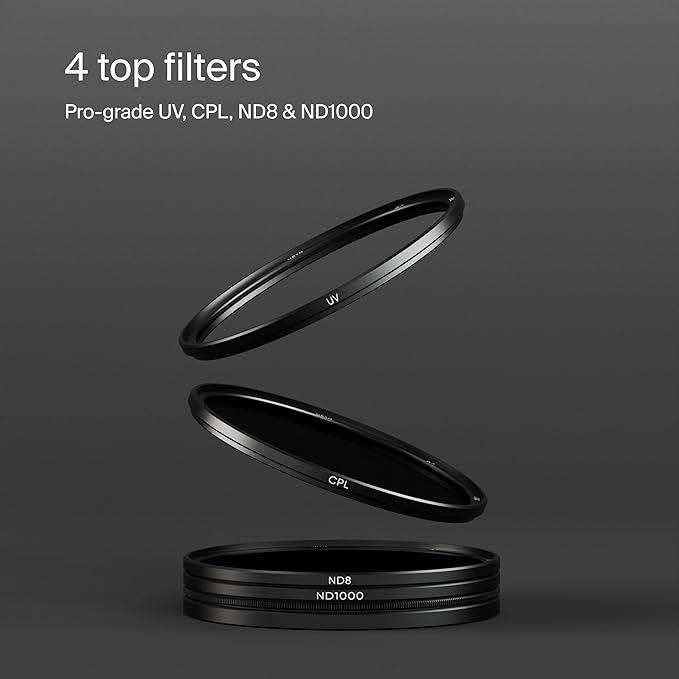 Urth 43mm Magnetic UV, Circular Polarizing (CPL), ND8, ND1000 Lens Filter Kit (Plus+)