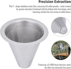 iBasingo Titanium Coffee Filter Pour Over Coffee Dripper with Foldable Holder Metal Cone Filter Paperless Reusable Portable for Home, Work, Outdoor Travel, Camping Ti6004P