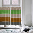 Farm Gray Green Brown Wood Grain Window Valance Curtains, Rustic Wooden Plank Light Filtering Kitchen Valance with 3-inch Rod Pocket for Living Room Bathroom Bedroom,2 Panel,27.5x45In