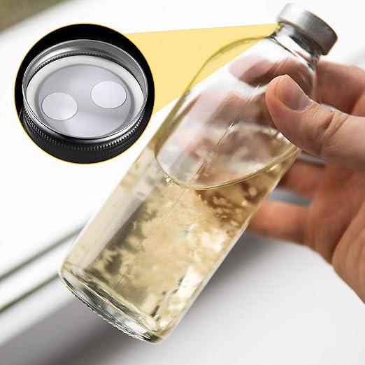 Zonon 96 Pieces Synthetic Filter Paper Stickers 20 mm 0.25 µm Filter Disc Adhesive Patch Stickers for Wide Mouth Mushroom Cultivation Mason Jar Lids