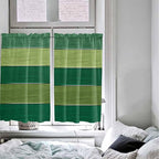 Farm Retro Green Wood Grain Window Valance Curtains, Rustic Wooden Plank Texture Light Filtering Kitchen Valance with 3-inch Rod Pocket for Living Room Bathroom Bedroom,2 Panel,52x54In