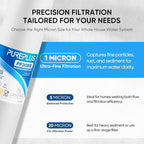 PUREPLUS 1 Micron 20" x 4.5" Whole House Sediment Home Water Filter Replacement Cartridge, Compatible with DGD-2501-20, AP810-2, P1-20BB, FP25B, FPMB-BB1-20, SDC-45-2001, 2 Pack