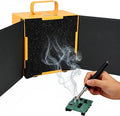 KOTTO Solder Smoke Absorber New with Removable Magnetic Flaps Remover Fume Extractor Smoke Prevention Absorber DIY Working Fan for Soldering Station (Yellow)