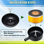 8 Pcs Air Compressor Replacement Filter Elements 2.6 x 1.6 Inch Piston Type Air Compressor Intake Paper Filter Elements