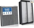 Engine+Cabin Air Filters Kit Fit for 2020-2025 2026 Kia Telluride 3.8L, 2019-2020 Hyundai Santa Fe 2.0L 2.4L Engine Air Filter Set Automotive Accessories Replacement 971333M000 CA11943