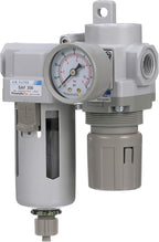 PneumaticPlus SAU320-N03G Compressed Air Filter Regulator Combo 3/8" NPT - Poly Bowl, Manual Drain, Bracket, Gauge