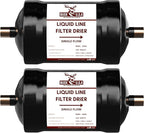 2 Pack Buck Single Flow Refrigerant Liquid Line Filter Drier 3/8" ODF Sweat BDML-083S - Compatible with CFC, HCFC, HFC - Straight Cool Air Conditioners (1-5 Tons)