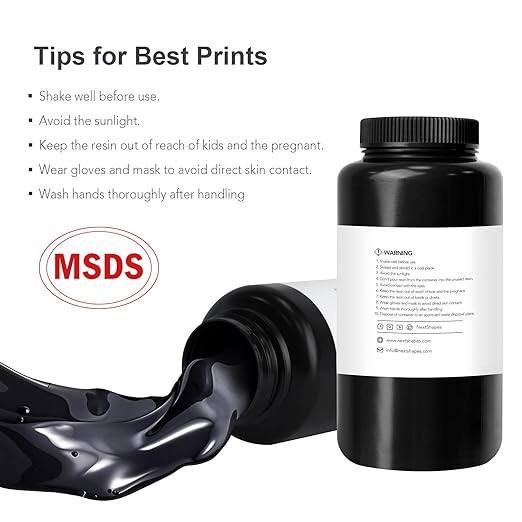 Rigid Pro 3D Printing Resin, High Stiffness & High Precision Engineering Resin, Designed for Detailed Models & Functional Parts for LCD/DLP/MSLA 3D Printers (Light Gray, 1KG)