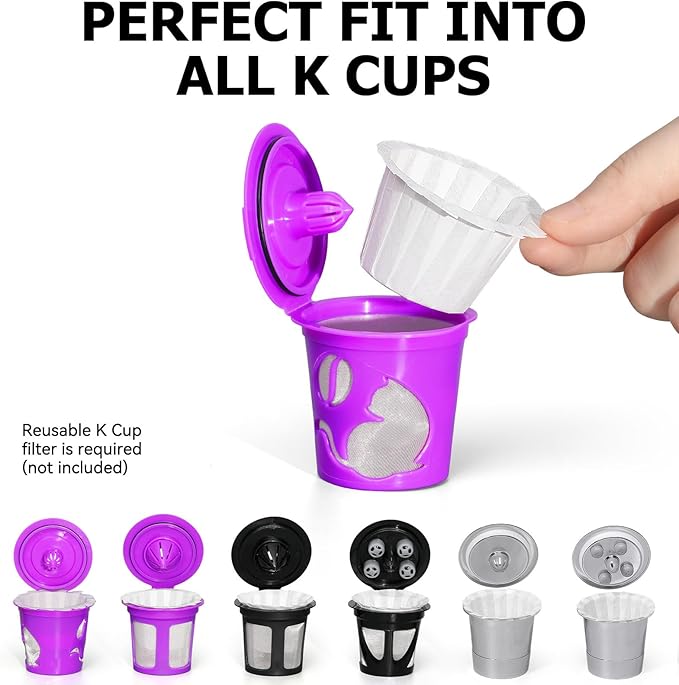 100 Count Fanativita K Cup Coffee Filters Disposable for Keurig Single Cup, Compatible with All Reusable K Cups (White)
