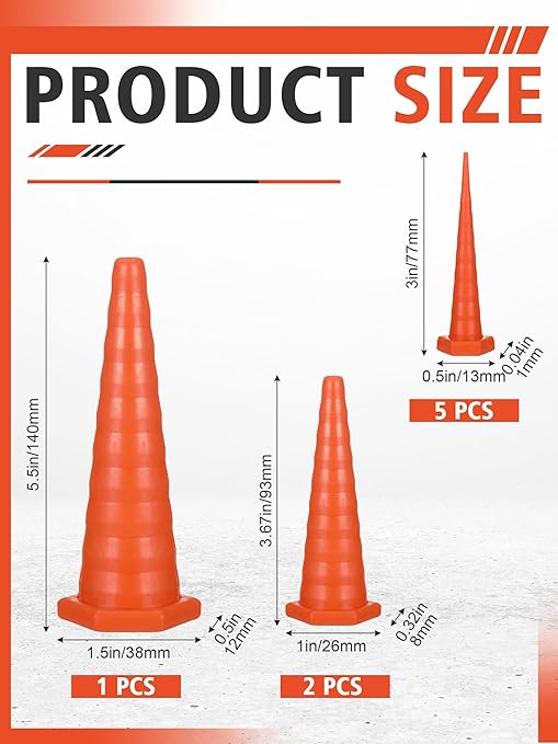 Hydraulic Oil Service Plugs Large Medium Small Sizes Multi Pack Rubber Drip Proof Hose Plugs Industrial Hydraulic Kit for Irrigation, 3 Sizes(8 Pcs,Orange)