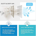 Air Vent Filter Kit, Cotton Electrostatic Dust Control Vent Filter with Installation Tape for All Vents Grilles Ducts Exhaust Pipes Ceiling