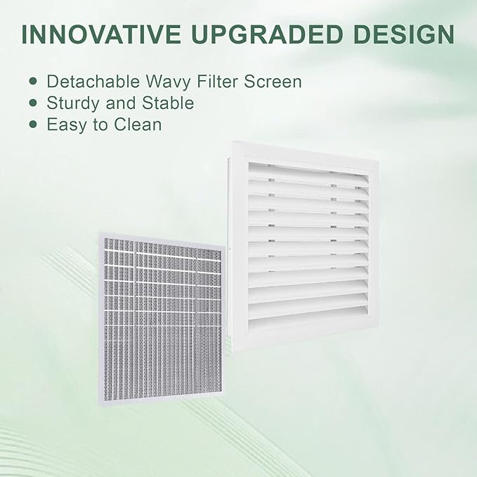 12"x12"Aluminum Gable Vent - Shed Vents with Screen,Vent Opening: 10" x 10"，Ideal for Attics and Wall, Elevating Ventilation in Clean Spaces, Featuring a Refined Design