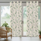Leaf Outdoor Curtains for Patio Summer Jugal Leaves Pastoral Plant Linen Waterproof Outside Curtains with Grommet Top Weatherproof Curtain for Cabana Pergola Gazebo, 1 Panel, 54" W x 95" L
