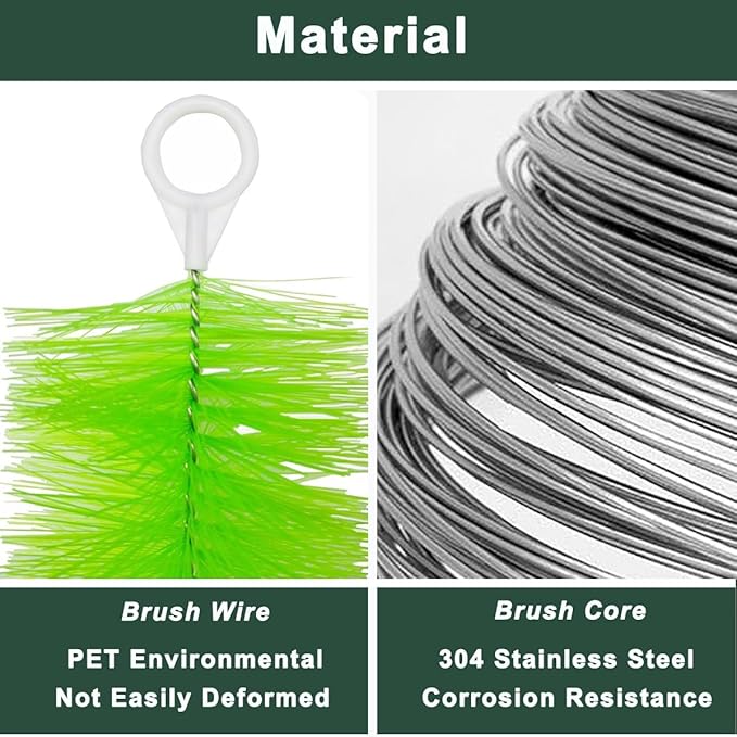 100 Packs Filter Brushes Aquarium Brushes Set for Koi Pond Water Garden Outdoor Pond Skimmers Brush Filter Cleaning Brush 24 Inch by 4.7 Inch (Green)