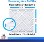 Filter King 18x25x0.5 Air Filter | 4-PACK | MERV 8 HVAC Pleated A/C Furnace Filters | MADE IN USA | Actual Size: 17.5 x 24.5 x 0.5"