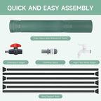 Collapsible Rain Barrel Water Storage Containers-100 Gallon Portable Rainwater Collect System Water Tank to Collect Rainwater from Gutter Downspout Water Catcher with Spigots,Filter＆Overflow Kits