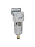 PneumaticPlus SAFM300-N03BD Compressed Air Coalescing Filter, 0.1 Micron, 3/8" NPT - Poly Bowl, Auto Drain, Bracket