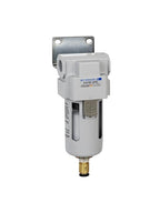 PneumaticPlus SAFM300-N03BD Compressed Air Coalescing Filter, 0.1 Micron, 3/8" NPT - Poly Bowl, Auto Drain, Bracket