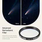 Astromania Telescope Filter 2 Inch Upgrated O-III Comet Filter Narrowband for Telescope, 99% High Transmission - Light Pollution Reduction for Astrophotography, Fit 2 Inch Telescope Accessory