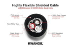 3C 20AWG AMSB Shielded Cable Wire (UL2464) - Highly Flexible Str TC, PVC Ins, OS+TC BRD, PVC JKT for CNC Machine, Stepper Motor, VFD Spindle (Matte Black 25FT)