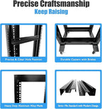 Raising Electronics Server Rack Open Frame Rack 4 Post 19 inch Adjustable Server/Audio Rack Cold Rolled Steel(27U,24Depth)