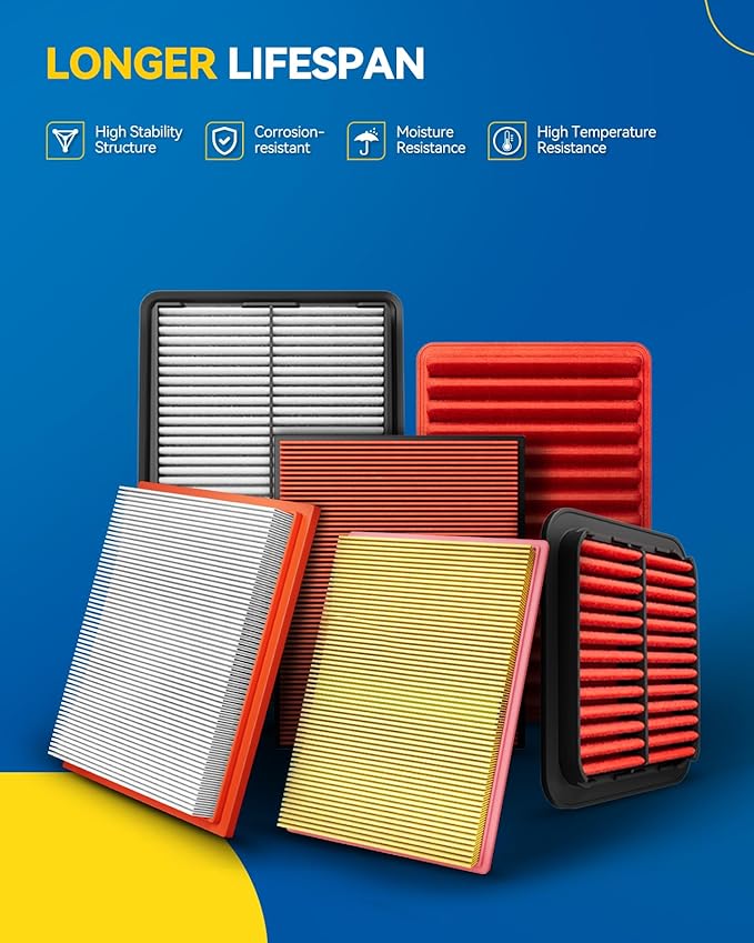 PHILTOP Engine Air Filter, CA7421 Compatible with Chevrolet S10 1994-2004, Blazer, Astro, Camaro, S10 Blazer, GMC Sonoma 1992-2004, Jimmy, Safari, Pontiac Firebird, Oldsmobile Isuzu Hombre