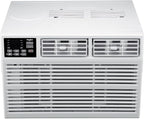 Whirlpool 18,000 BTU Window Air Conditioner with Dehumidifier, 230V, Window AC for Large Rooms up to 1000 Sq. Ft., Bedroom, Living Room, Apartment, with Remote, 3 Speeds, and 24H Timer, White
