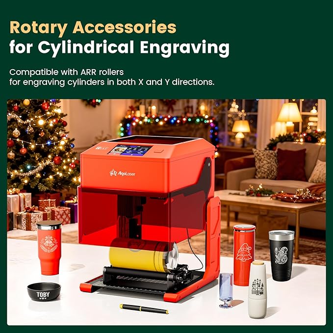 AlgoLaser 3W Laser Engraver Machine: Portable & Smart with 3.5" Touch Screen, Hand Drawing/Wireless/SD Card/Offline Engraving, AlgoOS 2.0 Self Developed System for Wood, Acrylic, Leather