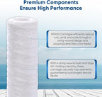 PUREPLUS 20 Micron 10"x2.5" Whole House String Wound Sediment Filter for Well Water, Replacement Cartridge for Universal 10 inch RO System, WP-5, Aqua-Pure AP110, CFS110, Culligan P5,WFPFC4002, 4Pack