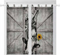 Funny Farm Animals Living Room Curtains 84 Inch Length, Window Curtains Tab Top, Vintage Barn Grey Sunflowers Light Filtering Window Treatments Drapes 42"x84" 2 Panel
