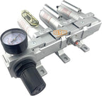 1/2" NPT HEAVY DUTY Industrial Grade 4 Stages Filter Coalescing Desiccant Dryer Regulator System For Compressed Air Lines, Metal Bowls, Great For Paint Spray And Plasma Cutter (MANUAL DRAIN)