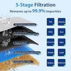 iSpring RCC1DP Tankless RO/DI System, 5 Stage De-ionization Reverse Osmosis Water Filter, High Performing 150 GPD Tankless RO Water System for Aquarium with DI Water Filter & Pump