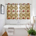 2 Panel Kitchen Cafe Curtains, Brown Desert Camels Sunlight Filtering Nature Air Through, Window Decor Tier Curtains for Living Room 104W x 52L inch Tropical Date Coconut Trees Cords Leaves