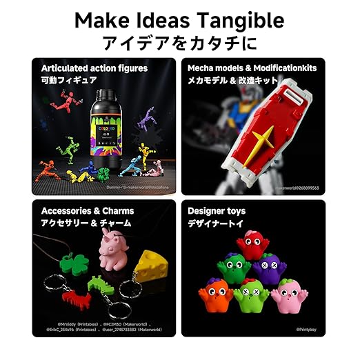 RESIONE CL-TH Tough ABS-Like Color 3D Printer Resin, Highly Saturated & Opaque Colors, Rigid and Tough, Wear & Scratch Resistant, Low Shrinkage for Figures, Models & Prototypes, Pure Blue-1KG