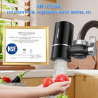 Vortopt Faucet Filter,NSF Certified,400 Gallon High Efficiency Water Purification System,Fast 99% Chlorine,Odor Removal with 1 Water Filter（T1-Black）